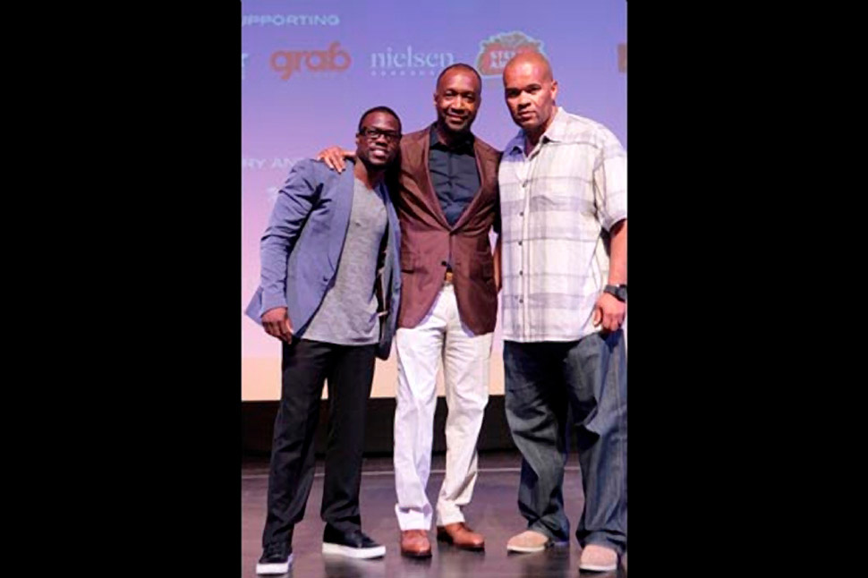 Kevin Hart, Jeff Friday and Codeblack's Jeff Clanagan following the Kevin Hart Let Me Explain premiere.