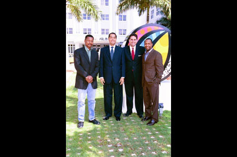 Miami (Don Peebles and Mayor Dermer center) Welcomes the ABFF (Robert Townsend and Jeff Friday)