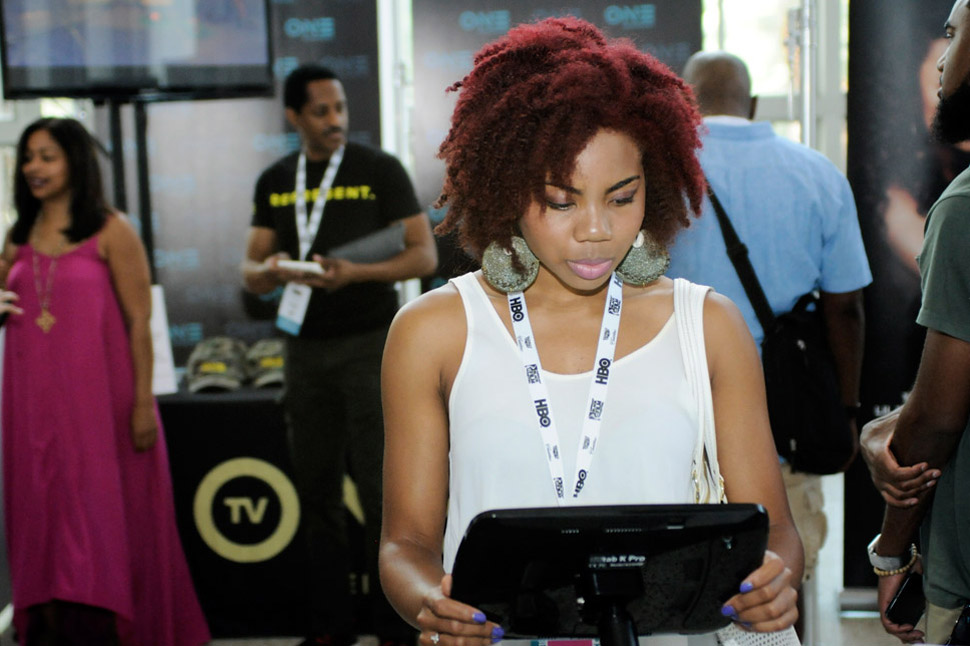 Festival attendees meet and greet with some of ABFF’s partner companies in the Industry Expo