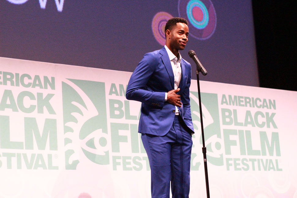 ABFF Ambassador Jay Ellis closing out the Best of the ABFF Awards Presentation