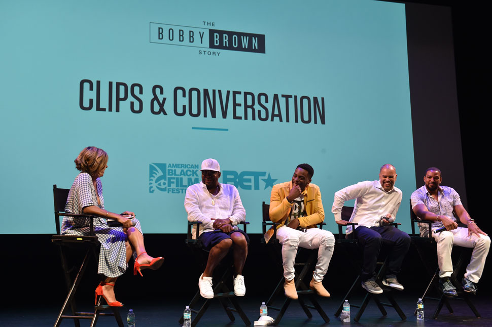 BET's Clips & Conversations The Bobby Brown Story with Bobby Brown, Woody McClain, Jesse Collins and Laz Alonso, Moderated by Corri Murray