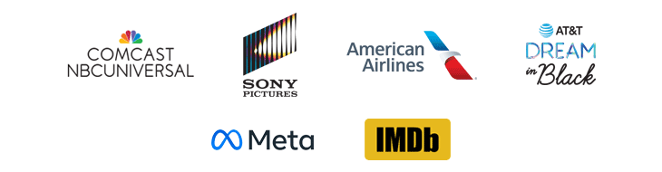 Comcast NBCUniversal, Sony Pictures Entertainment, American Airlines, ATT Dream in Black, Facebook, IMDb