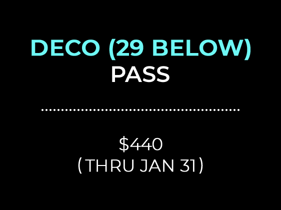 DECO 29 BELOW PASS $440 (THRU JAN 31)