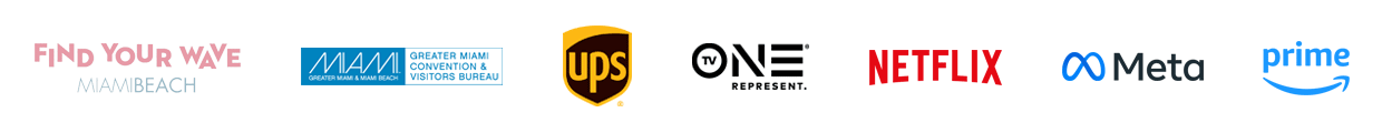 City of Miami Beach, GMCVB, UPS, TV ONE, Netflix, Meta, Prime Video