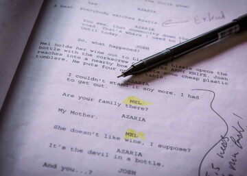 photo of a movie script with notes