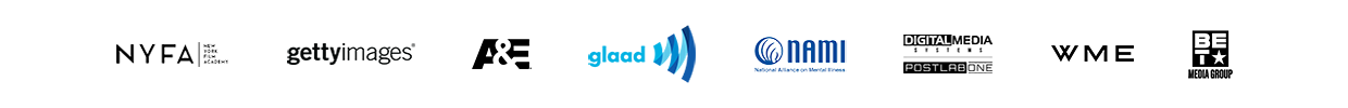 NYFA, Getty Images, A&E, GLAAD, NAMI, Digital Media Systems, WME, BET Media Group