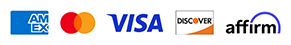 accepted payment methods: American Express, Mastercard, VISA, Discover, affirm