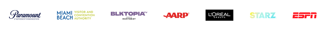 Paramount, Miami Beach VCA, HeartBeat, AARP, L'Oréal Groupe, STARZ, ESPN