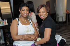 Attendees enjoy day 2 of the ABFF Style Lounge presented by Shea Moisture