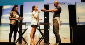 Tiffany Black, Nicole Ari Parker and Boris Kodjoe bring a scene to life from one of the screenplay competition finalist during TV One's Celebrity Scene Stealers